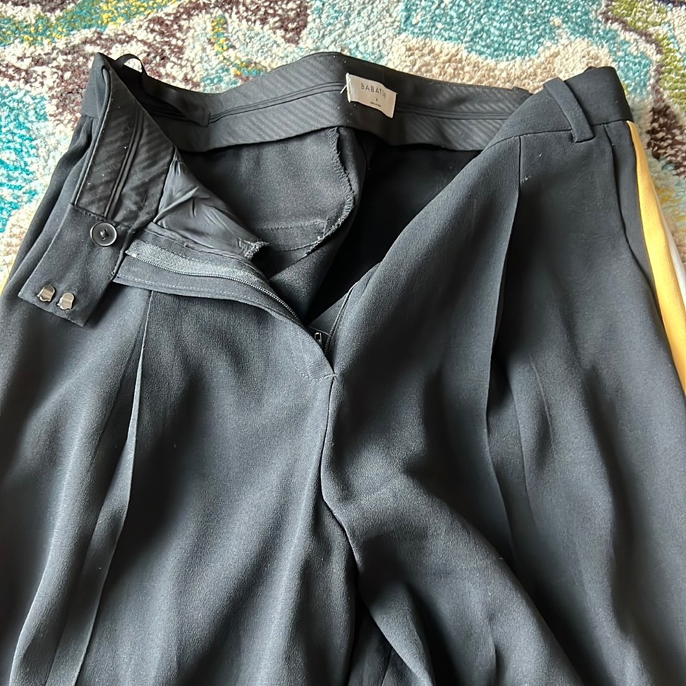 Babaton/Aritzia Trousers - Yellow, White and Blue Striped on Seam